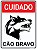Placa Cuidado Cão Bravo 20x15cm - Imagem 1