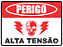 Placa - Perigo Alta Tensão 15x20cm - Imagem 1