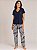 Pijama feminino meia estação com calça e camiseta - Imagem 8