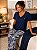 Pijama feminino meia estação com calça e camiseta - Imagem 3
