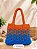 Bolsa de crochê Sol - degradê azul/laranja - Imagem 1