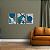 Placa Quadro Decorativo Abstrato Azul Em MDF 30x20cm Kit 3 - Imagem 6