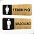 Placa de Sinalização Sanitário Banheiro em Mdf Adesivado 25x09cm 3706 - Imagem 1