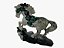 Escultura de cavalo em pedra semi-preciosa - xisto de esmeralda - obra de arte - Imagem 3