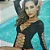 Body Arrastão Emilly Com Manga Longa E Strass - Imagem 1