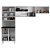 Cozinha Compacta 44 Diamante New 03 Portas De Vidro Com Kit P/microondas - Branca - Imagem 10