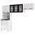 Cozinha Compacta 44 Diamante New 03 Portas De Vidro Com Kit P/microondas - Preto - Imagem 3