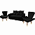 Conjunto Estofado Madri 03 Lugares + 02 Poltronas - Preto - Imagem 1