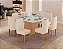 SALA DE JANTAR GABI NEW 1.30 + 08 CADEIRAS ARIEL PÉS DE MADEIRA FREIJO / OFF WHITE / OFF WHITE / HELMI - Imagem 1