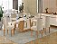 SALA DE JANTAR HELOIZE 1.60 + 06 CADEIRAS CORAL PES DE MADEIRA FREIJO / OFF WHITE / OFF WHITE / HELMI - Imagem 1