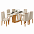 Sala de Jantar Heloize 1,60 + 06 Cadeiras Coral Pés de Madeira - Freijó / Off White / Off White / Helmi - Imagem 2