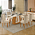 Sala de Jantar Heloize 1,60 + 06 Cadeiras Coral Pés de Madeira - Freijó / Off White / Off White / Helmi - Imagem 1