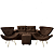 Conjunto Estofado Vitória com 02 Poltronas + Puff - Chocolate - Imagem 1