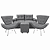Conjunto Estofado Vitória com 02 Poltronas + Puff - Cinza - Imagem 1