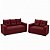 Conjunto Estofado Vitória 02 e 03 Lugares - Vermelho - Imagem 1