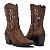 Botas Femininas Texanas Cano Médio Couro Castor - Imagem 5