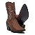 Botas Femininas Texanas Cano Médio Couro Castor - Imagem 3