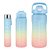 Kit 3 Garrafas de Água Com Canudo Motivacional Squeeze Adesivos 2D Degradê - Imagem 2