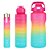 Kit 3 Garrafas de Água Com Canudo Motivacional Squeeze Adesivos 2D Degradê - Imagem 1