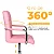 Cadeira Office Gomos Ergonômica Com Ajuste De Altura Rosa Claro - Imagem 2