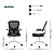 Cadeira Escritório Home Office Ergonômica Diretor Bytes Com Encosto Em Tela Apoio Lombar E Braços Retráteis Branca - Imagem 6