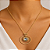 Colar Folheado em Dourado com Argola e Mandala com Cristal - Imagem 1