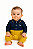 Macacão Infantil Bebe Polo Marinho & Mostarda Elegance - Imagem 1