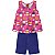 Conjunto Infantil Feminino Regata Sorvetinhos + Shorts Marinho - Imagem 3