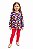 Conjunto Kyly Menina Meia Estação Blusa Estampada Doces e Calça Vermelha - Imagem 1