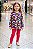 Conjunto Kyly Menina Meia Estação Blusa Estampada Doces e Calça Vermelha - Imagem 2