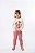 Conjunto Infantil Kyly Moletom Flanelado Off White e Rosé Dálmata Fashion - Imagem 1