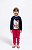 Conjunto Infantil Kyly Moletom Flanelado Marinho e Pink Gatinhos Amor - Imagem 1