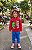 Conjunto Infantil Anale Moletom Flanelado Vermelho e Azul Dino Skateboard - Imagem 2
