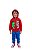 Conjunto Infantil Anale Moletom Flanelado Vermelho e Azul Dino Skateboard - Imagem 1