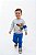 Conjunto Infantil Kyly Moletom Flanelado Mescla e Azul Let’s Run - Imagem 1