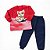 Conjunto Infantil Kyly Moletom Flanelado Vermelho e Marinho Cachorrinho - Imagem 3