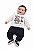 Conjunto Bebê Abrange Moletom Flanelado Mescla Claro e Preto Little Sport Dino - Imagem 1