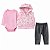 Conjunto Abrange Bebê “Ursinhos” Body, Colete com Capuz e Calça que Imita Couro - Imagem 3