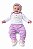 Conjunto Mafessoni Body e Mijão Branco e Lilás Gatinha Princesa - Imagem 2