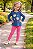 Conjunto Malwee Menina Blusa Estampada Azul Marinho e Legging Pink - Imagem 2