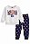 Conjunto Kyly Moletom Love Bear Mescla e Calça Poá Marinho - Imagem 3
