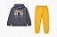 Conjunto Viston Moletom Infantil Just Enjoy com Calça Mostarda - Imagem 3