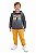 Conjunto Viston Moletom Infantil Just Enjoy com Calça Mostarda - Imagem 1