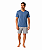 Pijama Masculino Adulto Omoss Manga Curta E Short - Jeans/Platina - Imagem 1