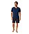 Pijama Masculino Adulto Omoss Manga Curta E Short - Jeans/Platina - Imagem 4