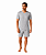 Pijama Masculino Adulto Omoss Manga Curta E Short -Platina - Imagem 1