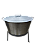 Tacho Redondo Para Banha N°3,5 + Tampa + Tripé -63l - Konzen - Imagem 1