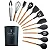 Kit preto 12 Conjunto Utensilios Silicone Colher Preto - Imagem 2