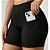 Bermuda Feminina Suplex Bolso Lateral Academia Cintura Alta - Preto - G - Imagem 1