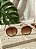 Oculos de Sol Redondo Marrom e Dourado Aro - Imagem 1